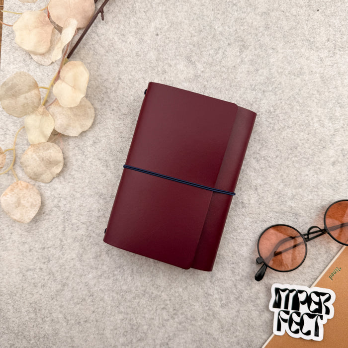 Imperfect Concepts Jasper Leather Notebook - A6 Trifold - Maroon