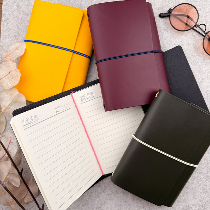 Imperfect Concepts Jasper Leather Notebook - A6 Trifold - Maroon