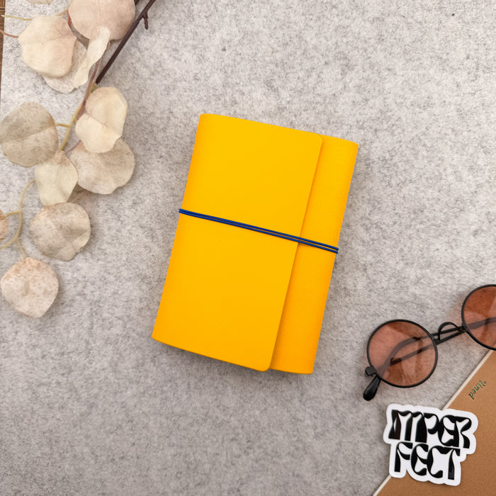 Imperfect Concepts Jasper Leather Notebook - A6 Trifold - Yellow