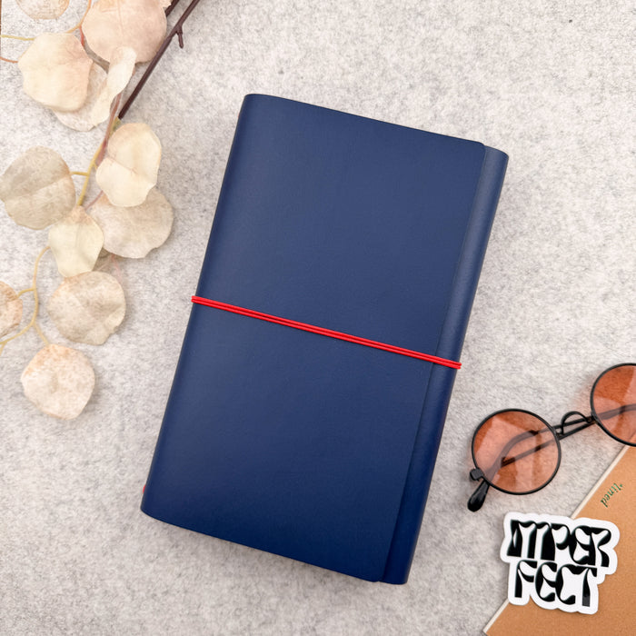 Imperfect Concepts Sadie Leather Notebook - A5 Trifold - Deep Sea