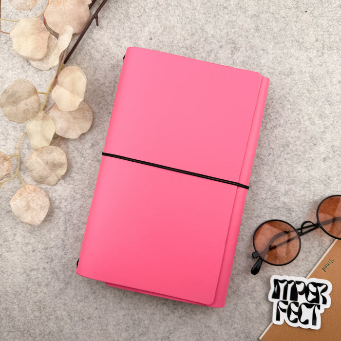 Imperfect Concepts Sadie Leather Notebook - A5 Trifold - Poppy