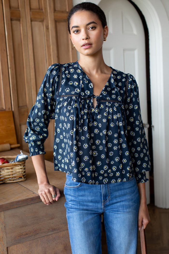 Isla Longsleeve Top 2 - Maritime Daisy Organic