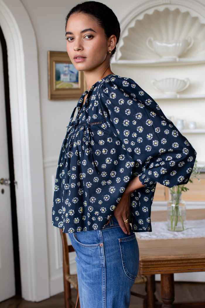 Isla Longsleeve Top 2 - Maritime Daisy Organic