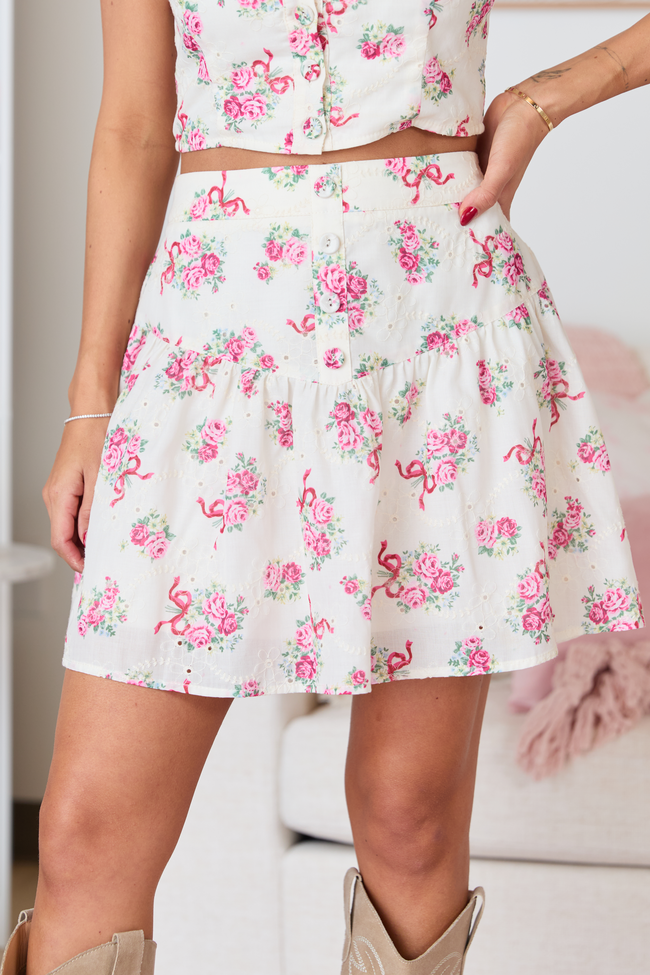 Jacqueline Floral Bow Skirt FINAL SALE
