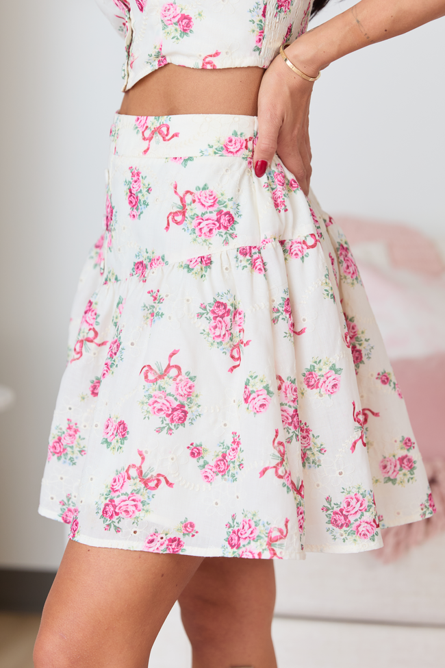 Jacqueline Floral Bow Skirt FINAL SALE