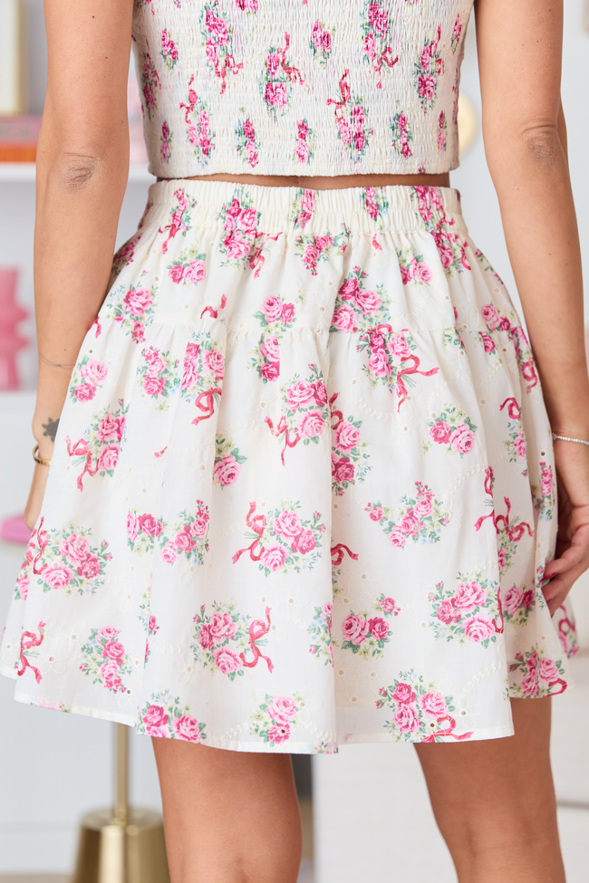 Jacqueline Floral Bow Skirt FINAL SALE