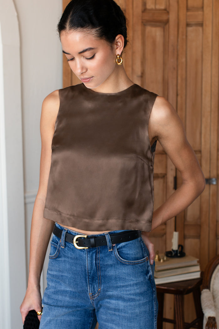 Jeanne Top - Cocoa Silk