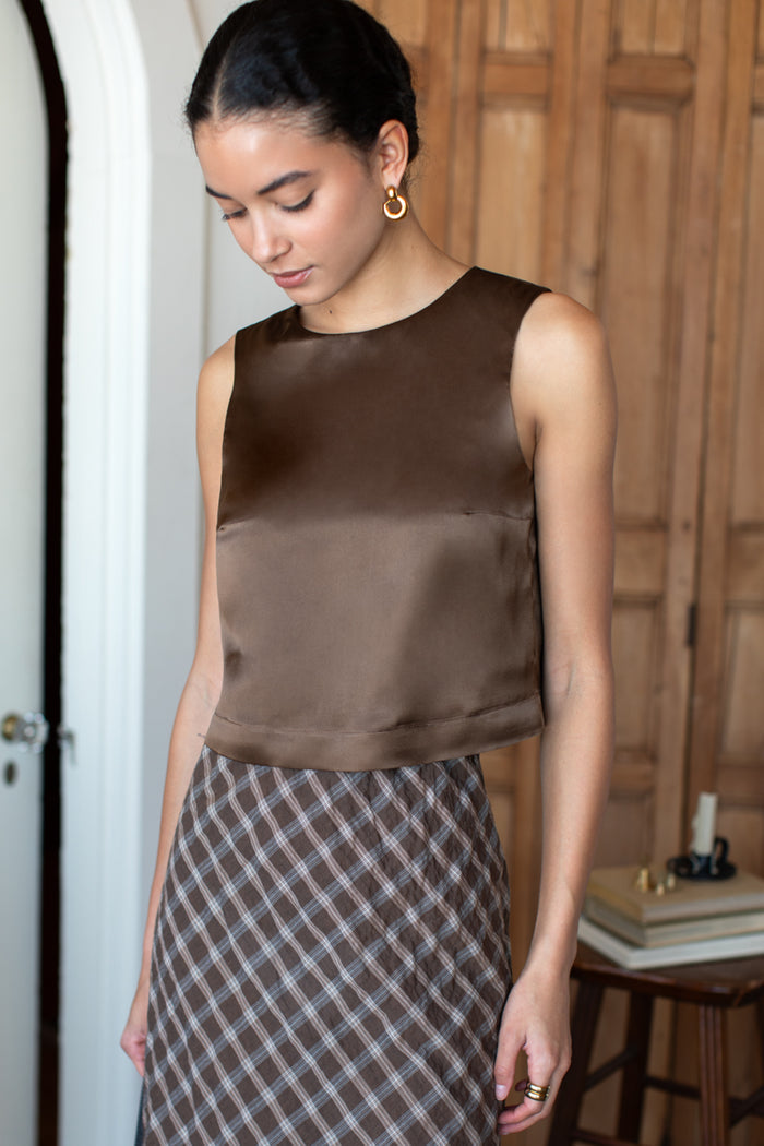 Jeanne Top - Cocoa Silk