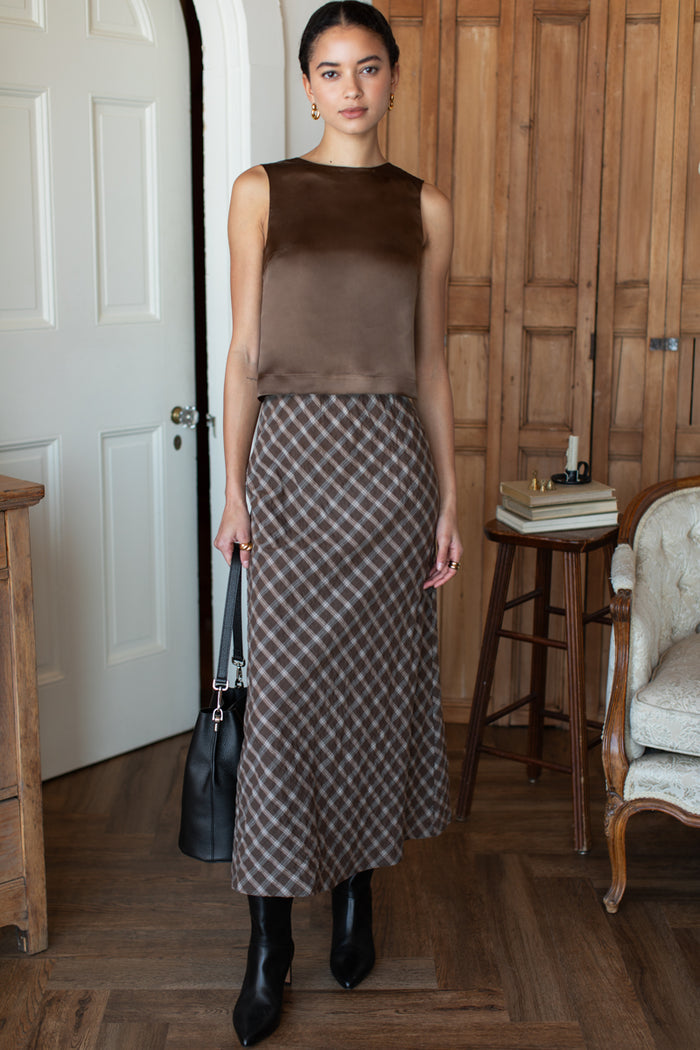 Jeanne Top - Cocoa Silk