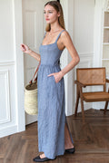 Jour Maxi Dress - Navy Gingham