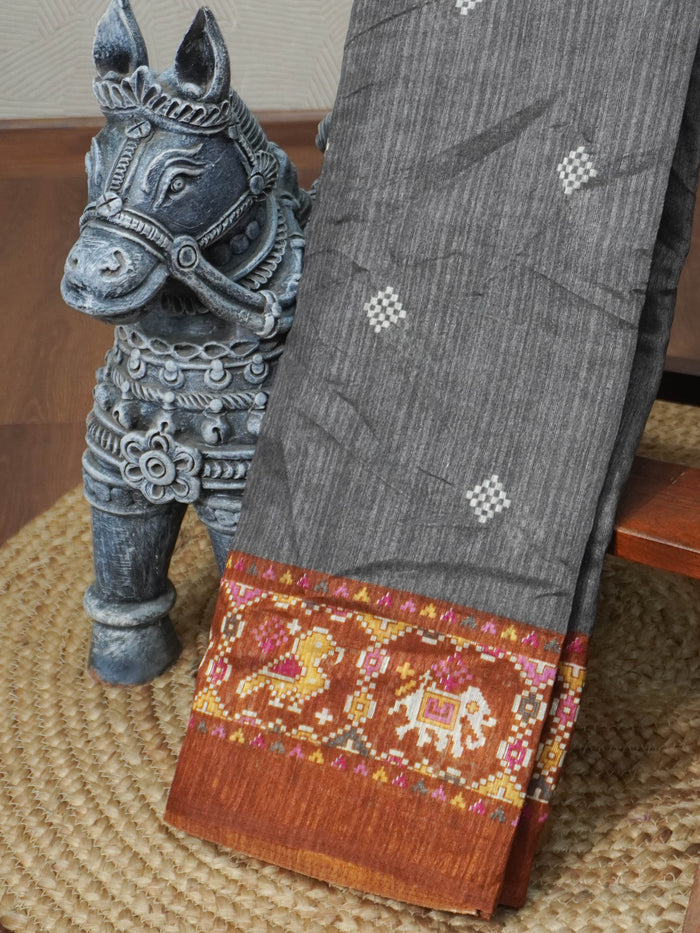 Jute Linen Silk Saree | TTDS3289