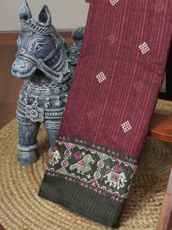 Jute Linen Silk Saree | TTDS3289
