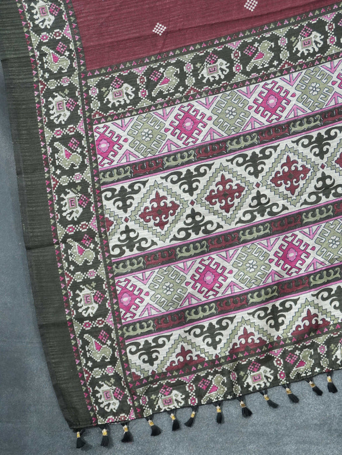 Jute Linen Silk Saree | TTDS3289