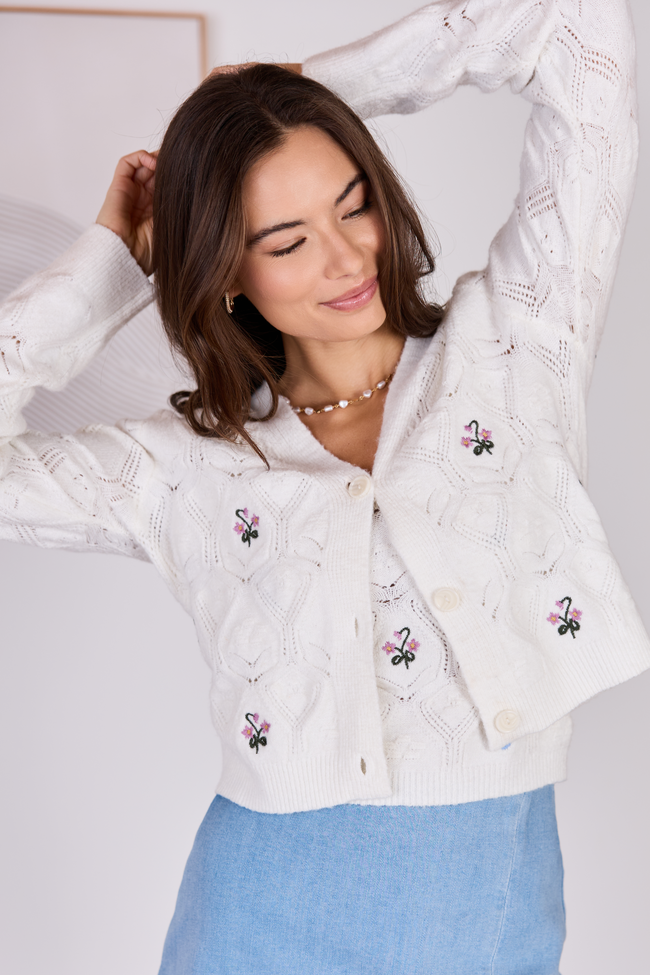 Kaitlyn Flower Embroidered Tank Top FINAL SALE