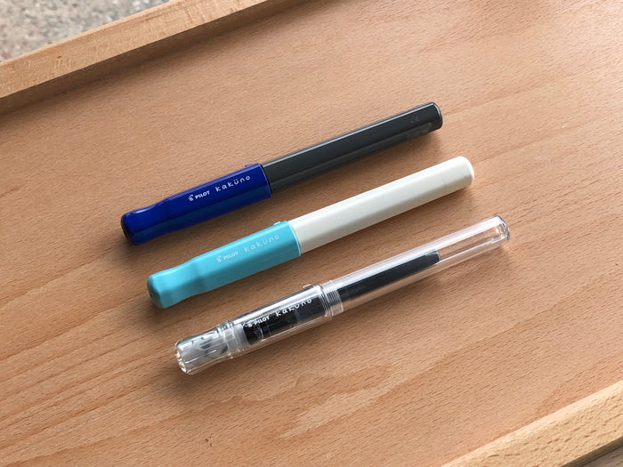 Kakuno Fountain Pen - Gray Barrel/Gray Cap - Medium Nib