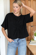 Knot Front Tee - Jet Black
