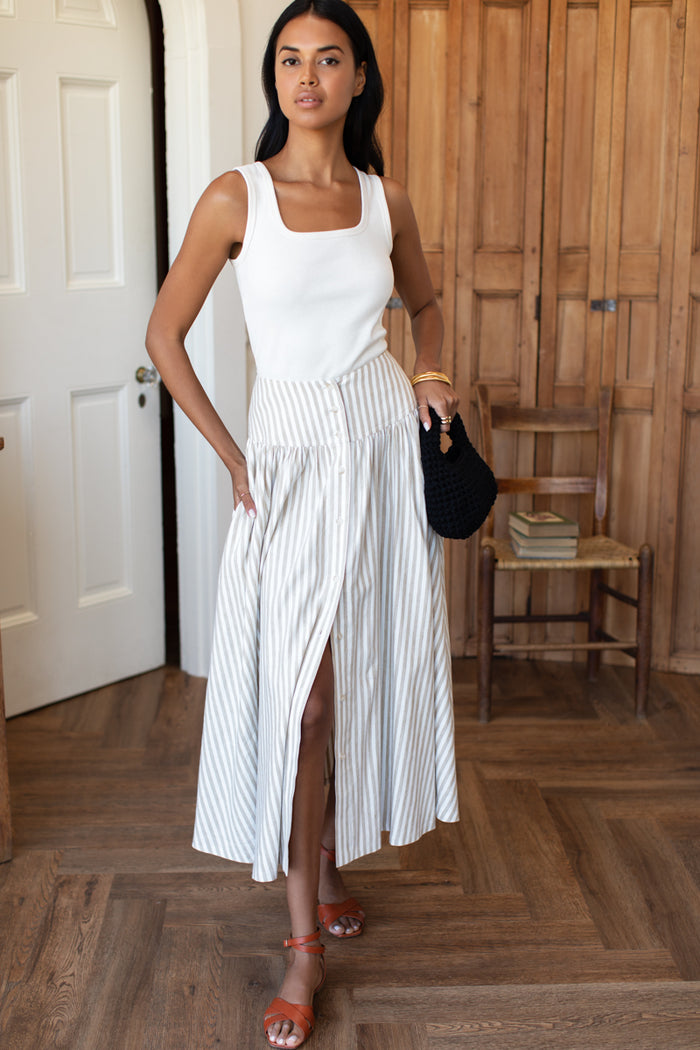 Layering Tank 2 - Ivory Rib Organic