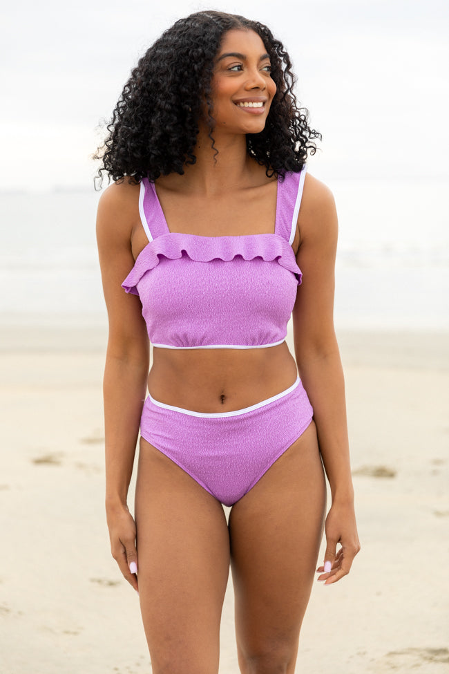 Let's Sea What Happens Purple Ruffle Detail Bikini Bottom FINAL SALE