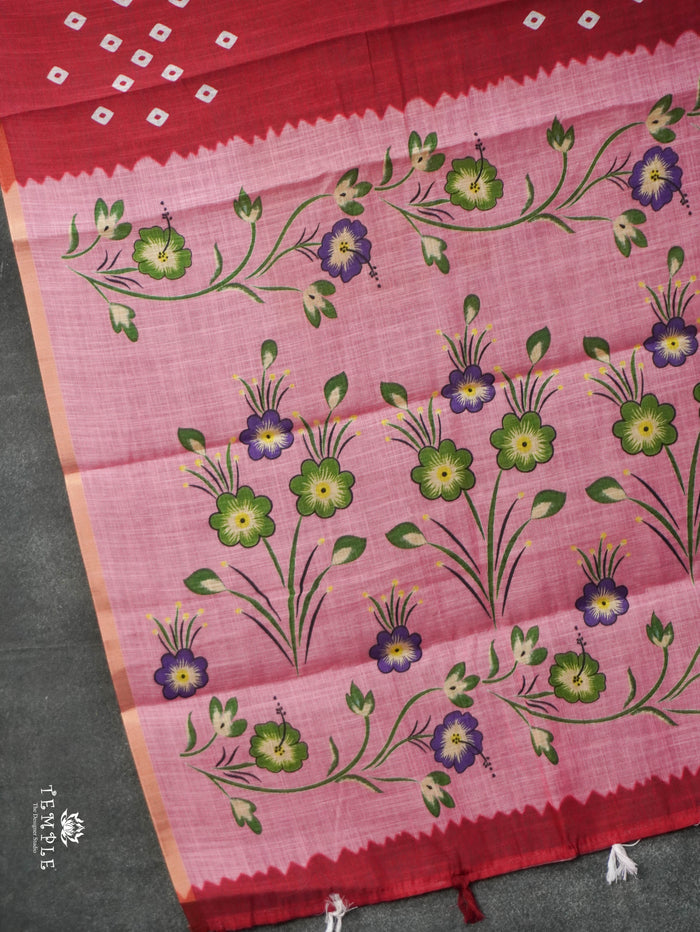 Linen Cotton Saree | TTDS3120.