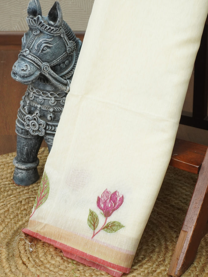 Linen Cotton Saree | TTDS3280