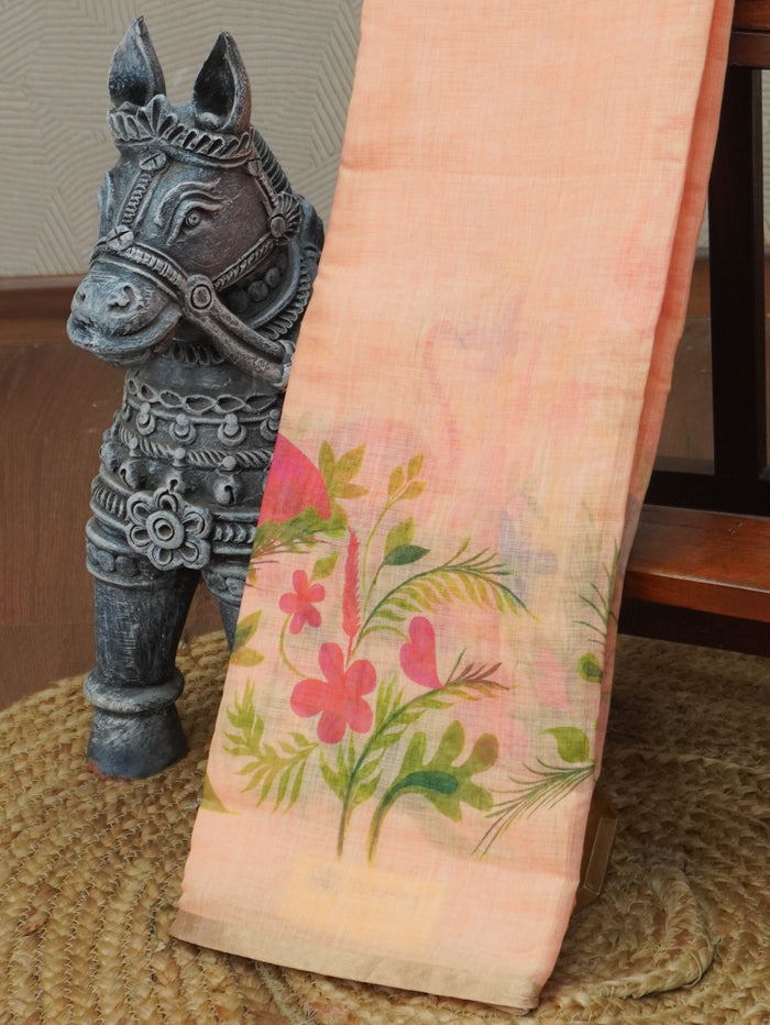 Linen Cotton Saree | TTDS3420