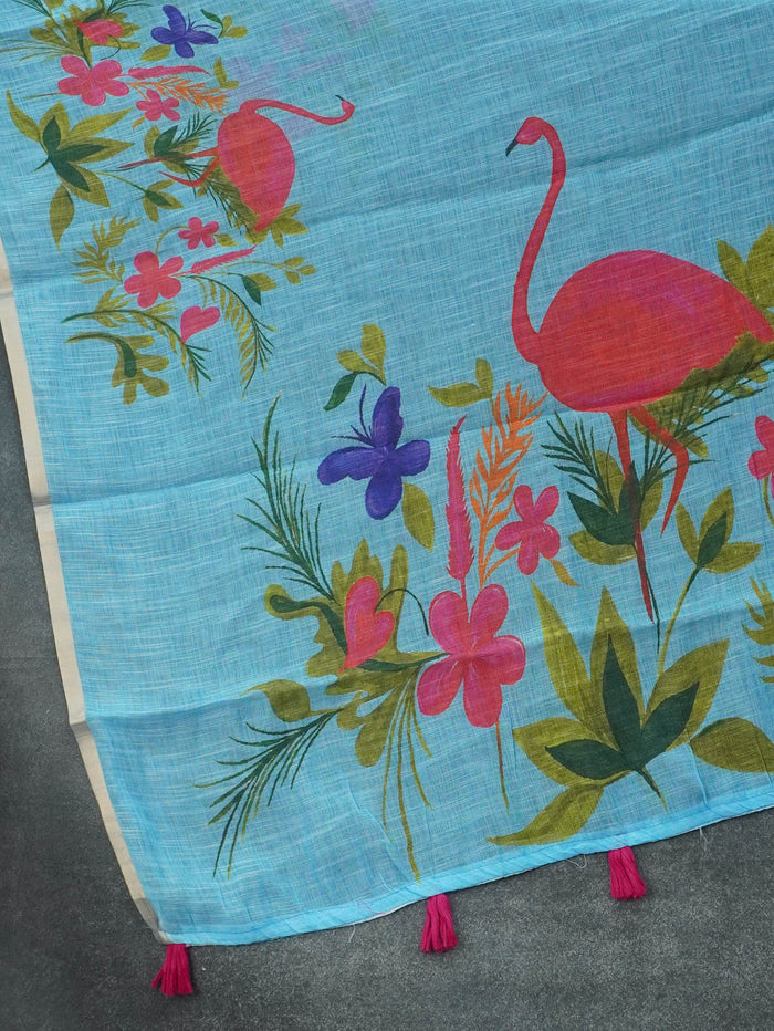 Linen Cotton Saree | TTDS3420