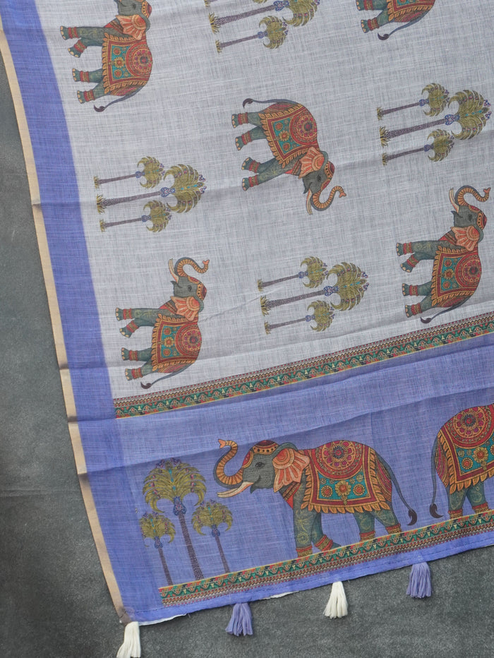 Linen Cotton Saree | TTDS3459
