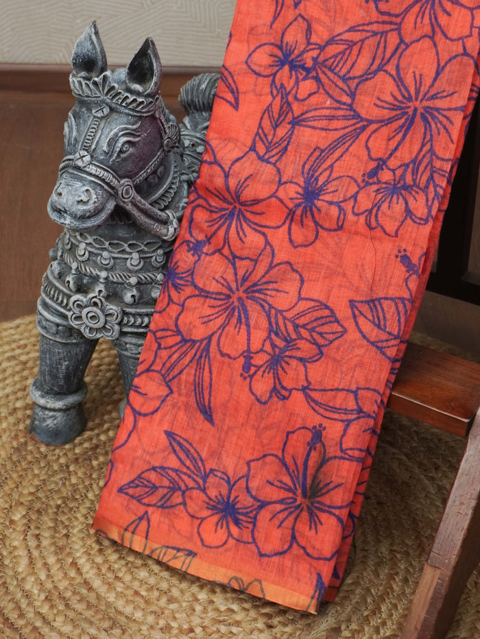 Linen Cotton Saree | TTDS3552