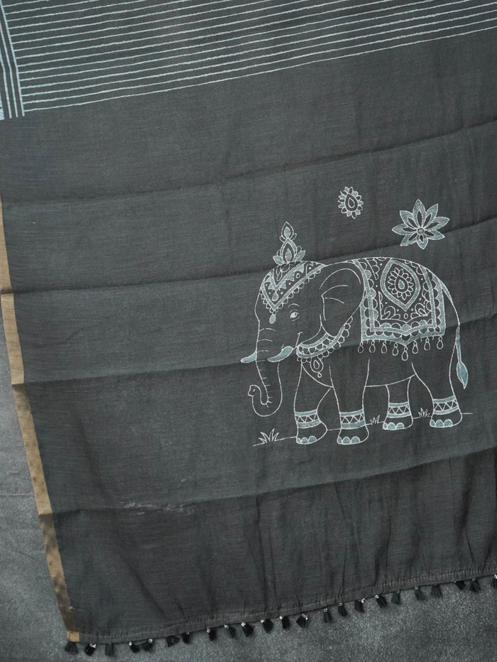Linen Cotton Saree | TTDS3567
