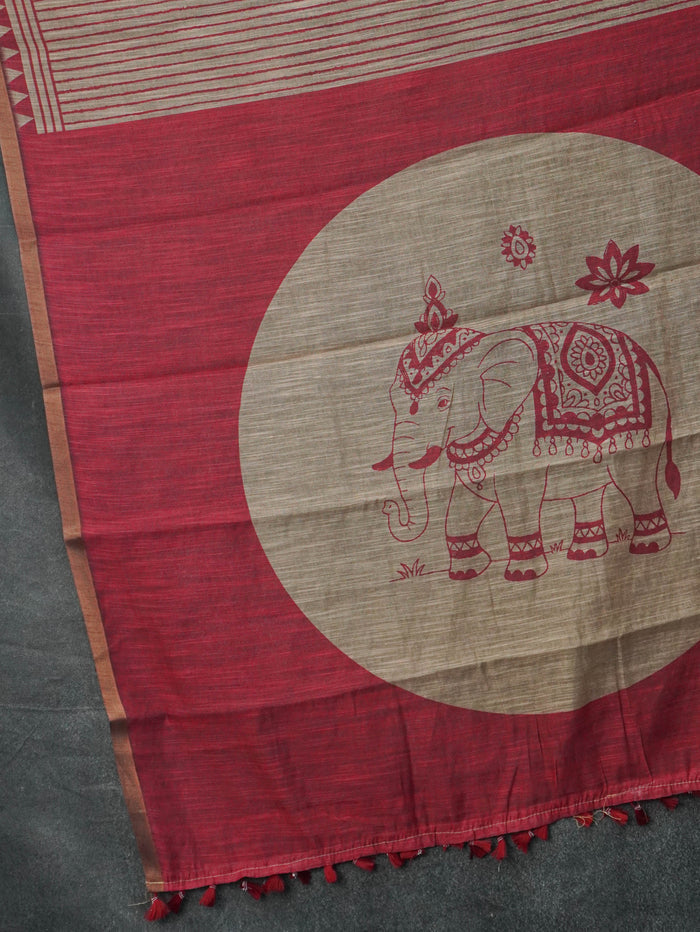 Linen Cotton Saree | TTDS3567