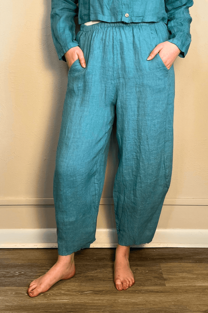 Linen Crop Bungee Pant