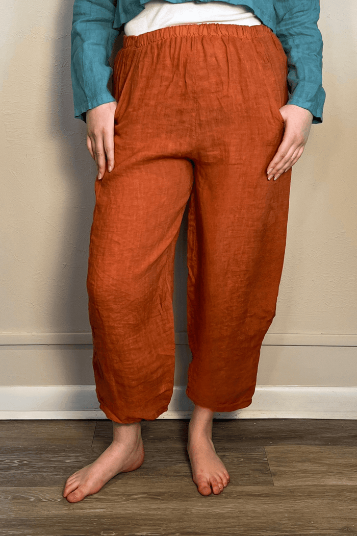 Linen Crop Bungee Pant