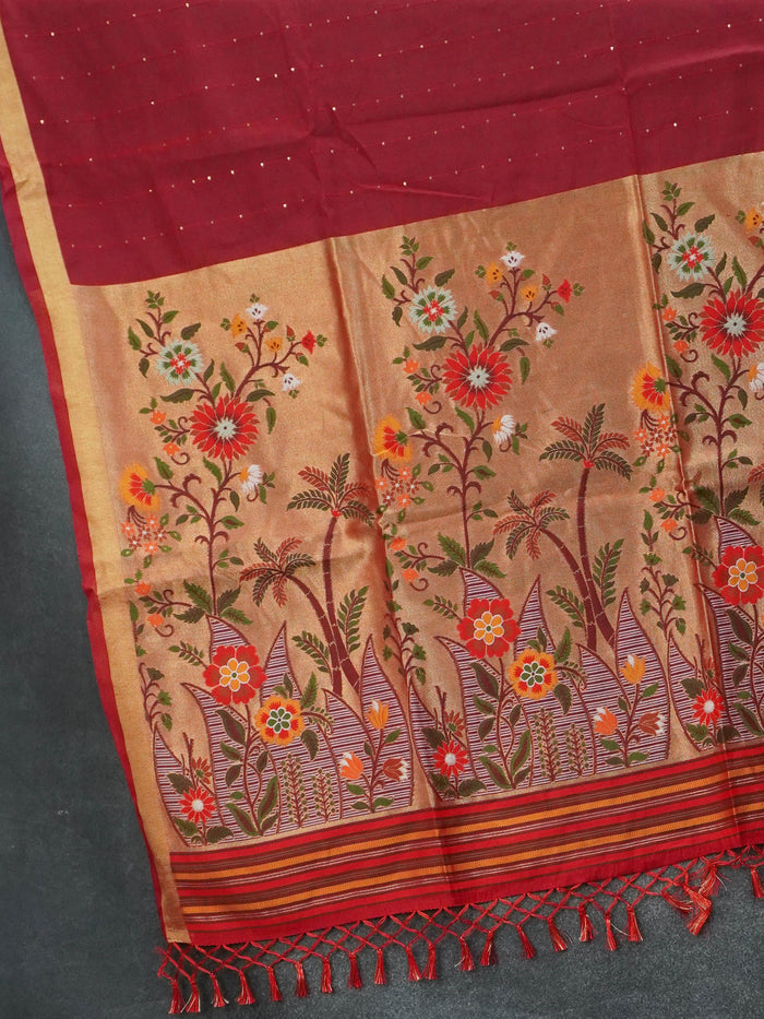 Linen Silk Saree | TTDS3436