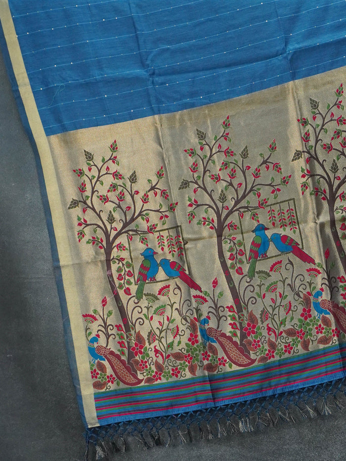 Linen Silk Saree | TTDS3438
