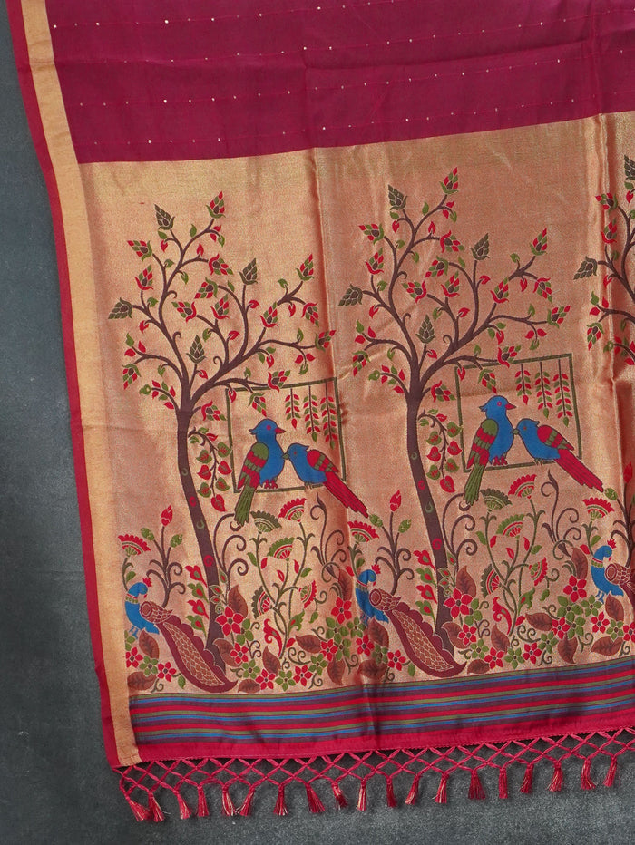 Linen Silk Saree | TTDS3438