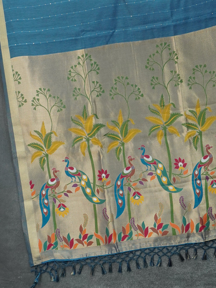 Linen Silk Saree | TTDS3469