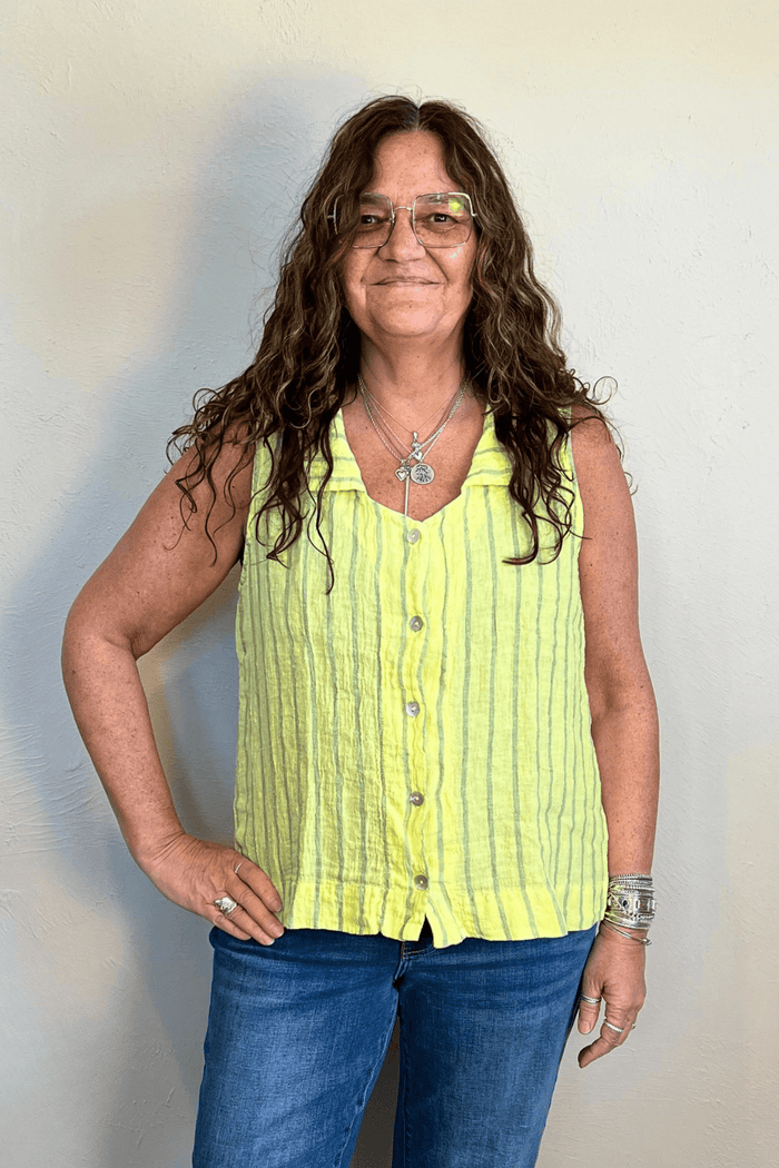 Linen Sleeveless Shirt