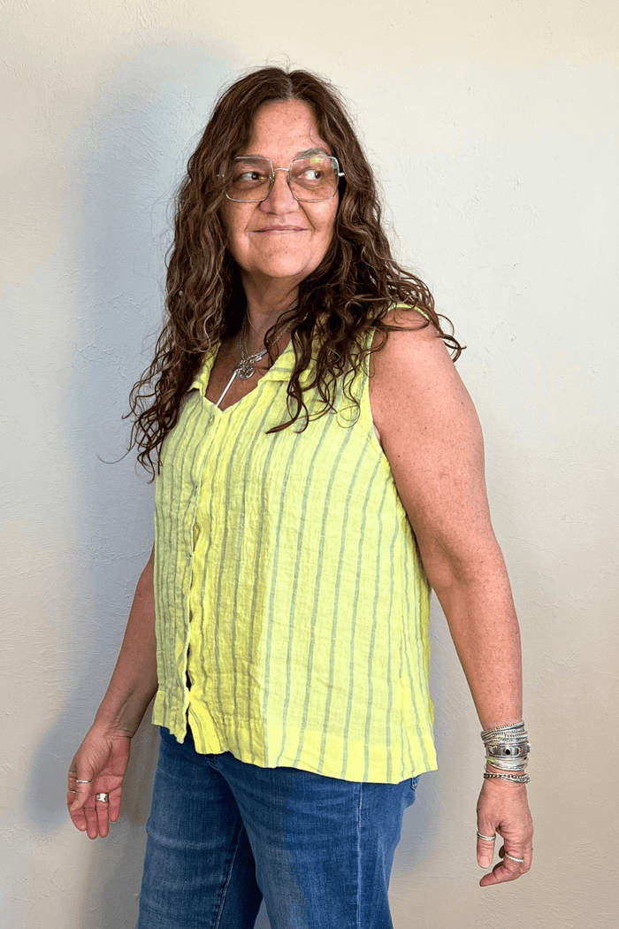 Linen Sleeveless Shirt