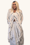 Linen Stripe Throw Jacket