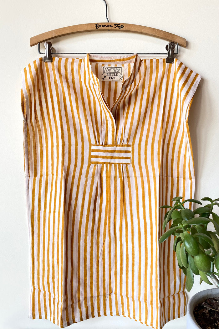 Little Fry Caftan - Marigold Stripe Organic