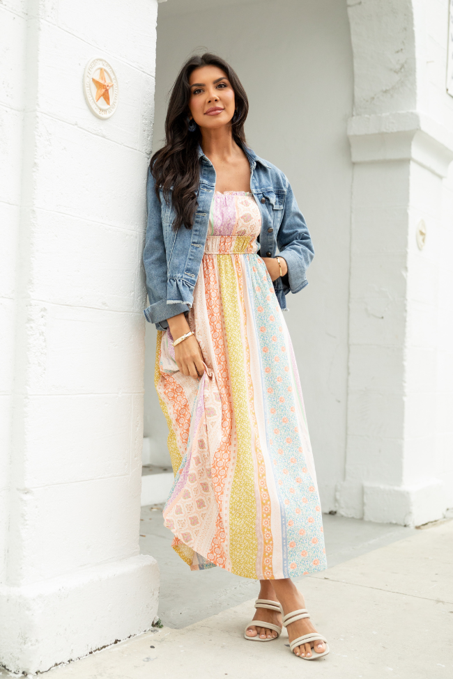 Lovingly Yours Multi Patchwork Print Midi Dress FINAL SALE