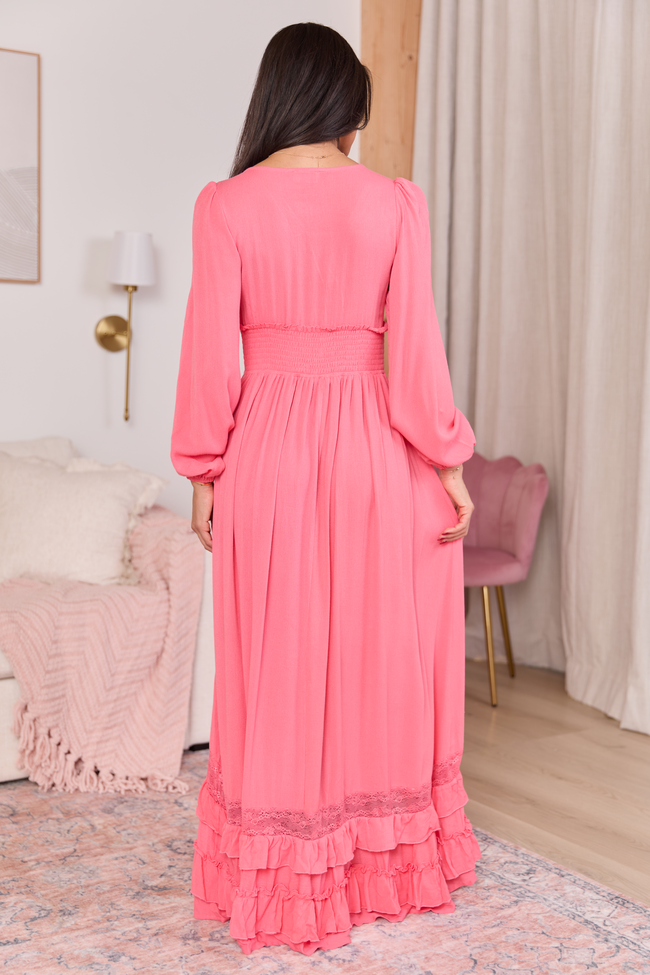 Lucky To Have You Coral Maxi Dress SALE FINAL SALE
