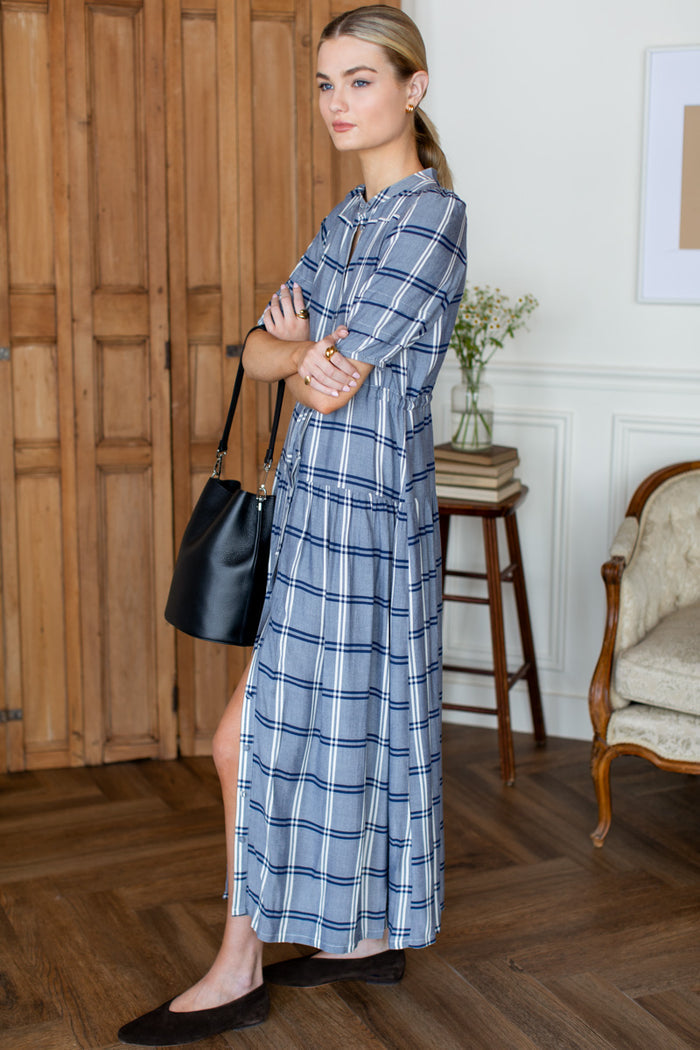 Lucy 4 Basque Dress - Skye Plaid