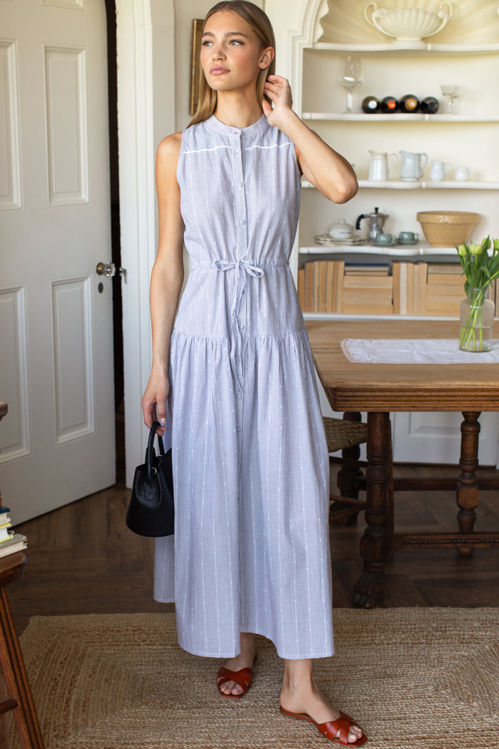 Lucy 4 Basque Sleeveless Dress - James Stripe