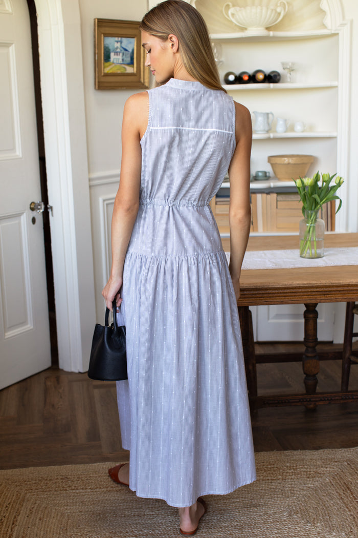 Lucy 4 Basque Sleeveless Dress - James Stripe
