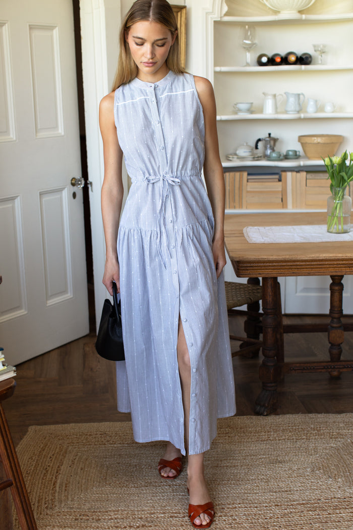 Lucy 4 Basque Sleeveless Dress - James Stripe