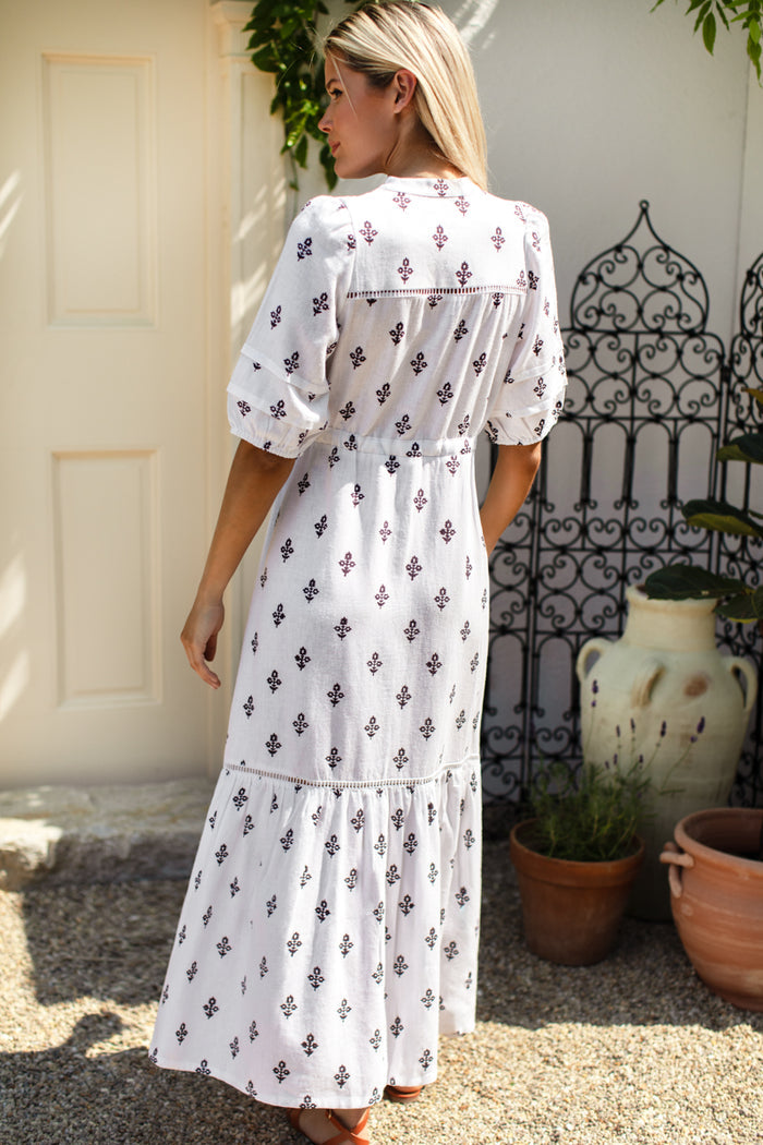 Lucy 4 Short Sleeve Dress - Daughters 2 Blackberry Wine Linen