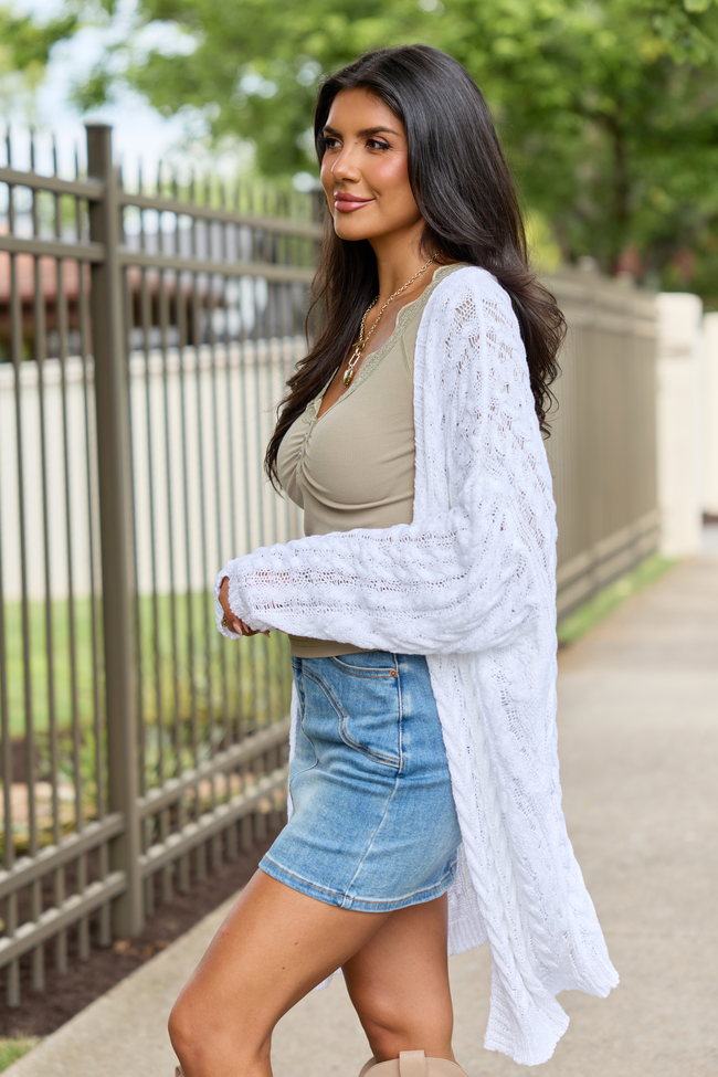 Mellow Moments Ivory Knit Cardigan