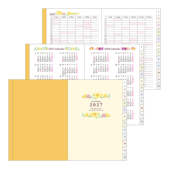 Midori A6 Pocket Diary - Country Time Flower