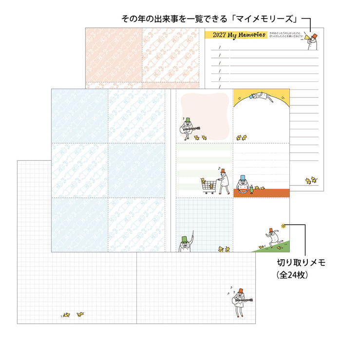 Midori A6 Pocket Diary - Monthly Ojisan